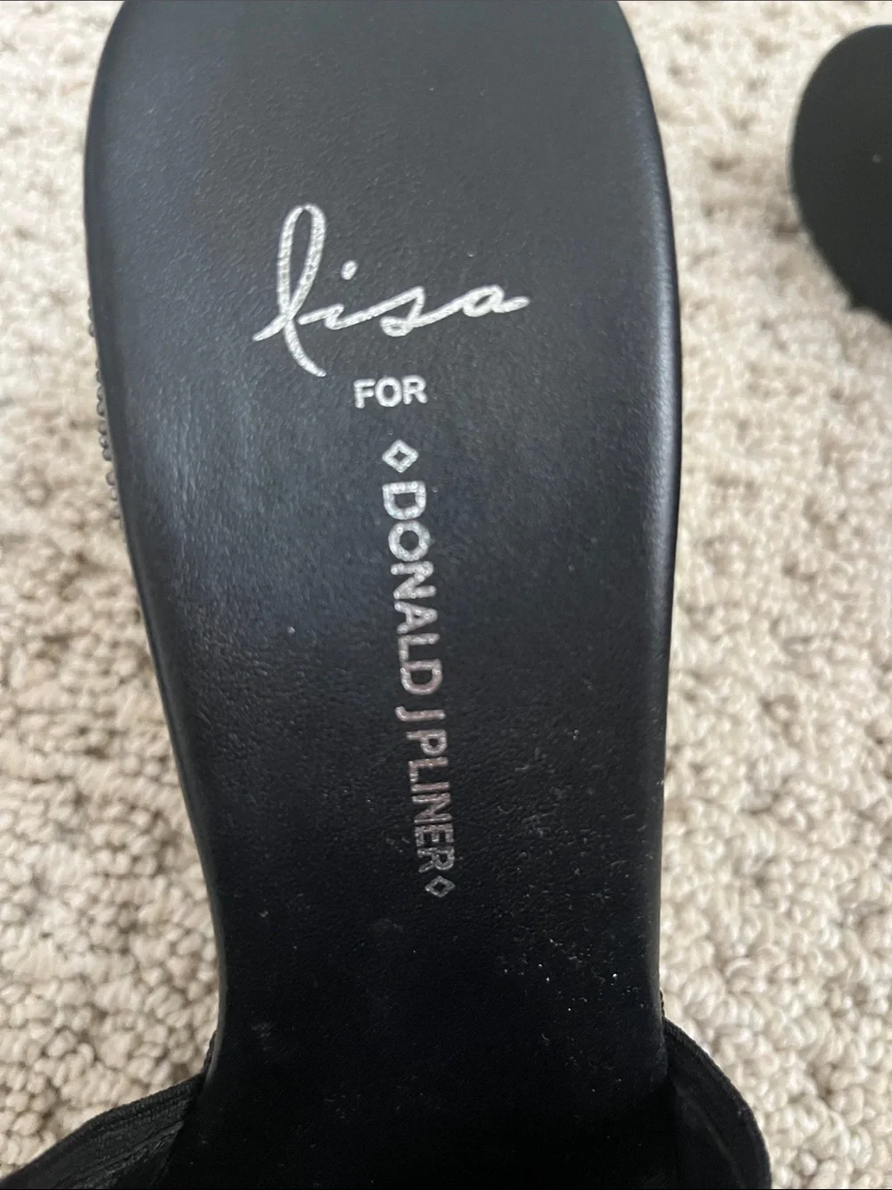 Donald J. Pliner Black Beaded Embellished Wedge Sandals